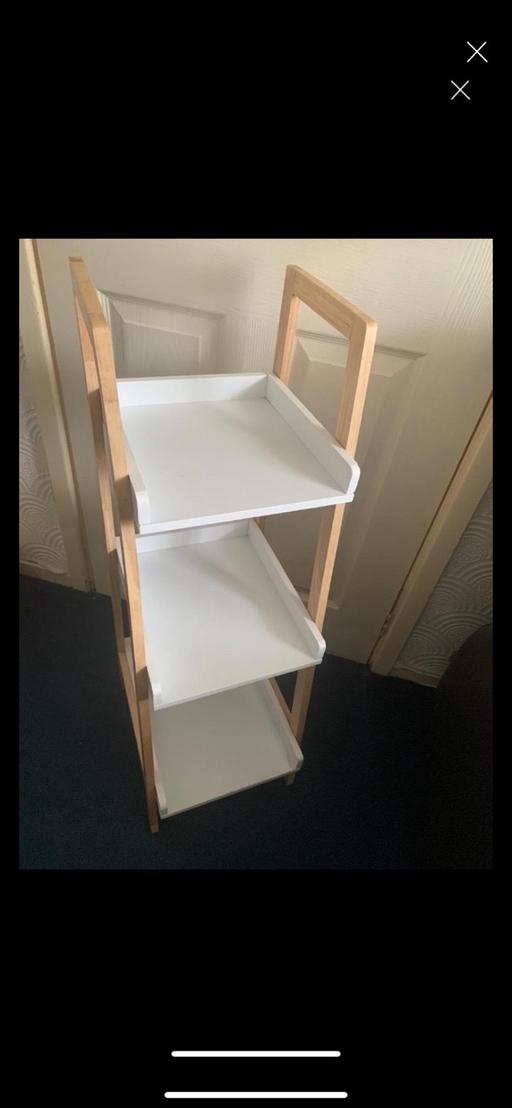  — 3 Tier Birch Wood Bathroom Shelf White