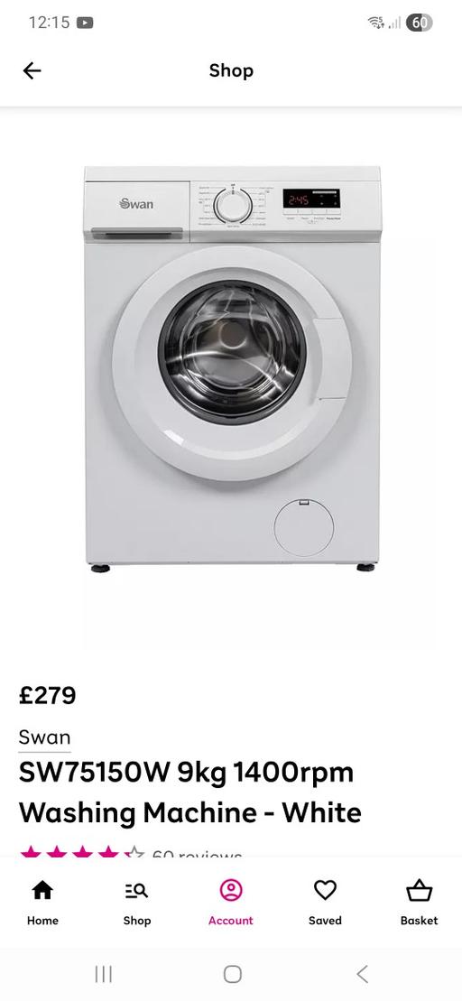  — Swan washing machine