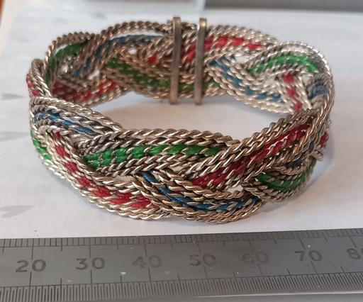  — vintage multi-strand braided cuff bracelet