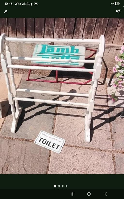 — old towel rail & new free metal toilet sign