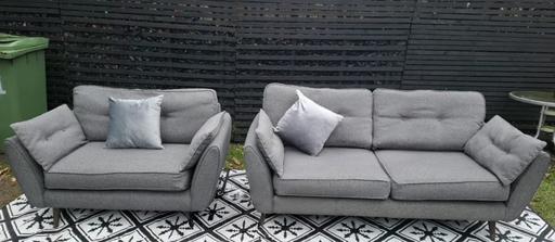 — Grey DFS French Connection Sofas..3+1