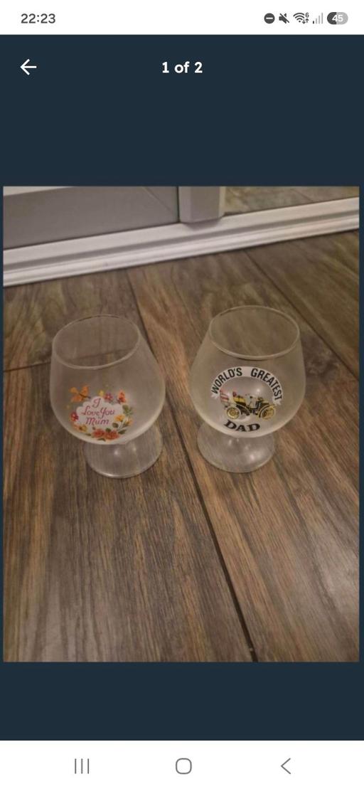  — Pair of Frosted Glass Brandy Glasses -