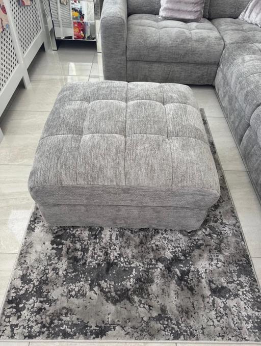  — DFS - Large Storage Footstool - Grey fabric