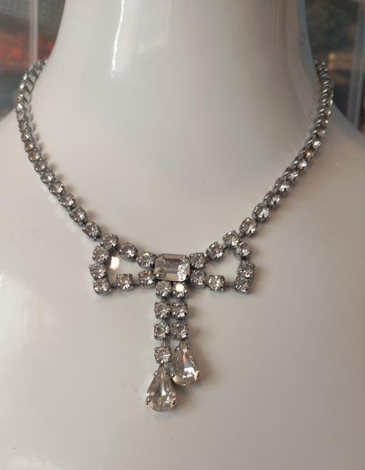  — Vintage 50s Diamante Rhinestone Bow Choker
