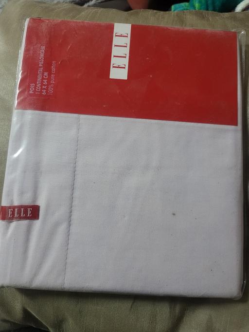  — New Elle Continental Pillowcase - White, 100%