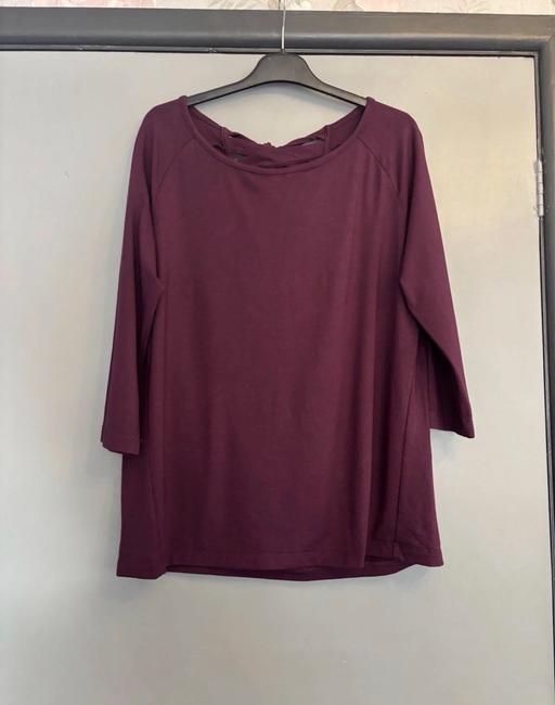  — CranePurple Long Sleeved Top With Tie On Back