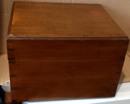  — Antique Wood Desktop Organizer Box