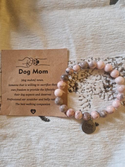  — dog mom marble beaded bracelet