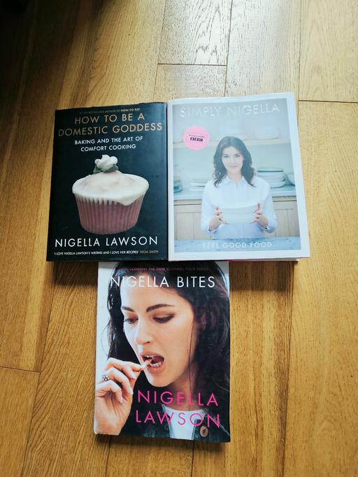  — 3 nigella cookery books.