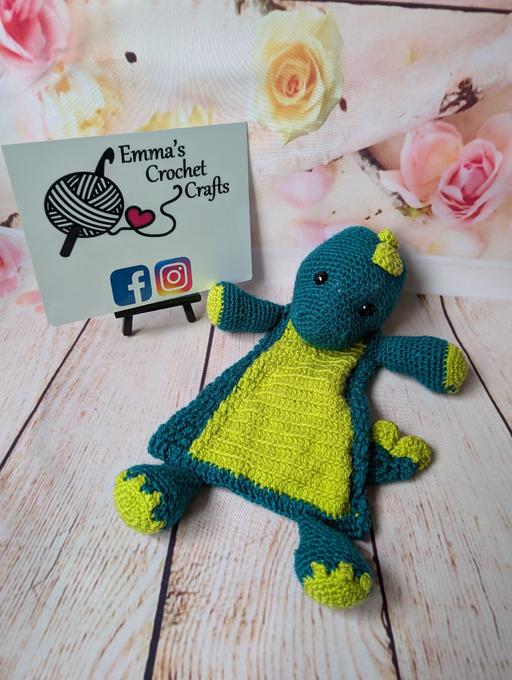  — Handmade Crochet Dino Cuddle Blanket