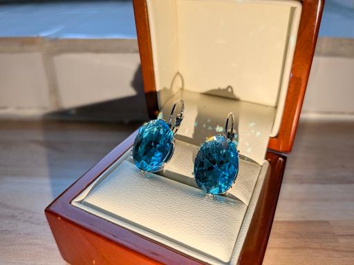  — Silver Blue Stone Earrings