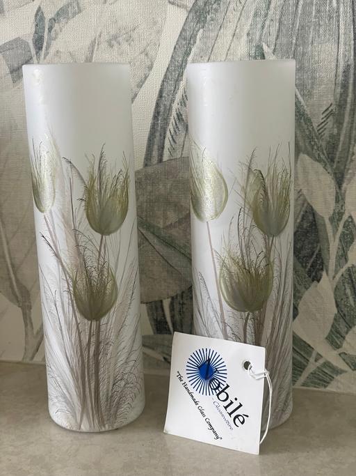  — Pair of vintage hand decorated vases