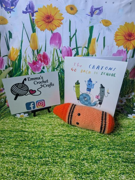  — Handmade Crochet Crayon with book