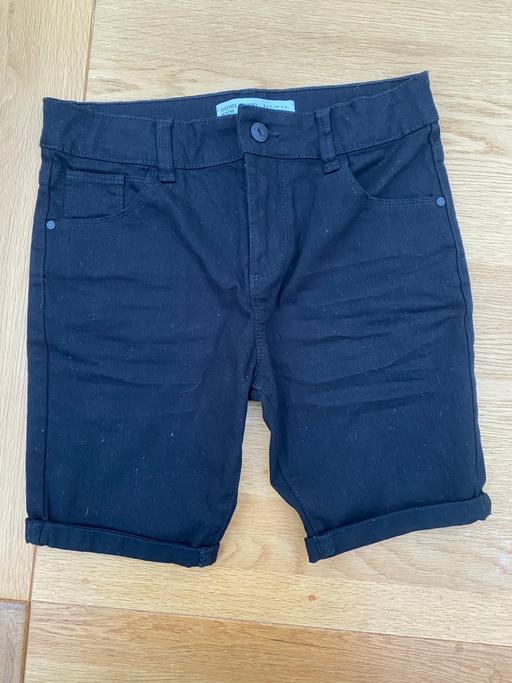  — Boys BLACK denim shorts 11-12