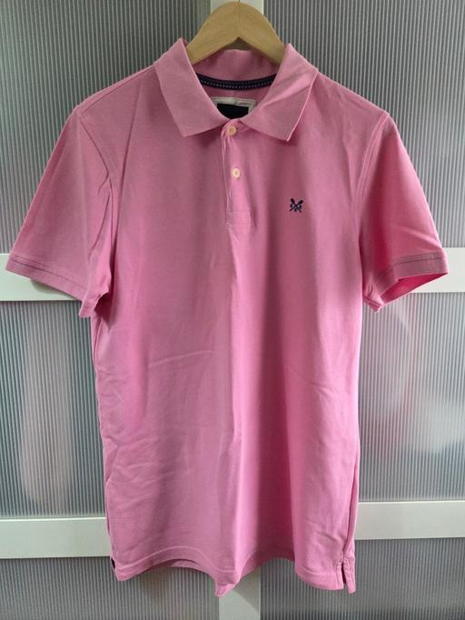  — Size M CREW CLOTHING pink polo tshirt