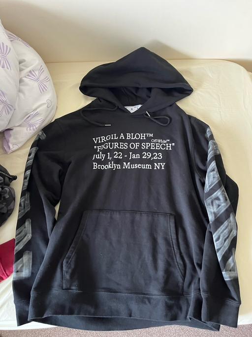  — Off-White black hoodie with white cross