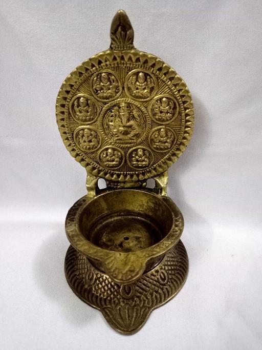  — VINTAGE MID-CENTURY BRASS ASHTALAKSHMI DIYA.
