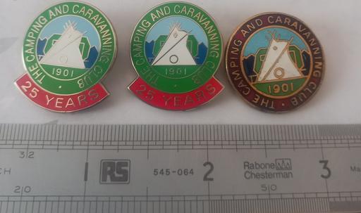  — 3x Camping and Caravanning Club 25 Year badge
