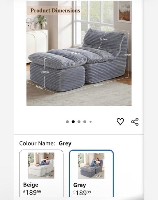  — Sofa chair & puff brand new paid £189