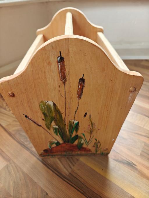  — Hand-Painted Wooden Magazine Rack