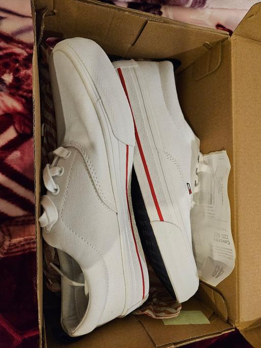  — TOMMY JEANS Men's Classic Canvas Trainers, Wh