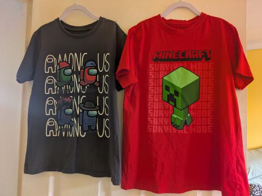  — minecraft and among us tshirts 9-10
