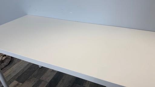  — IKEA white metal desk with white metal chest