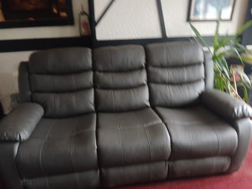  — 3 + 2  seater sofa recliner grey leather