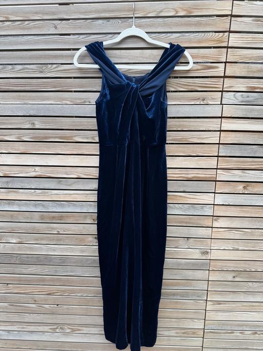  — Whistles navy blue crushed velvet playsuit