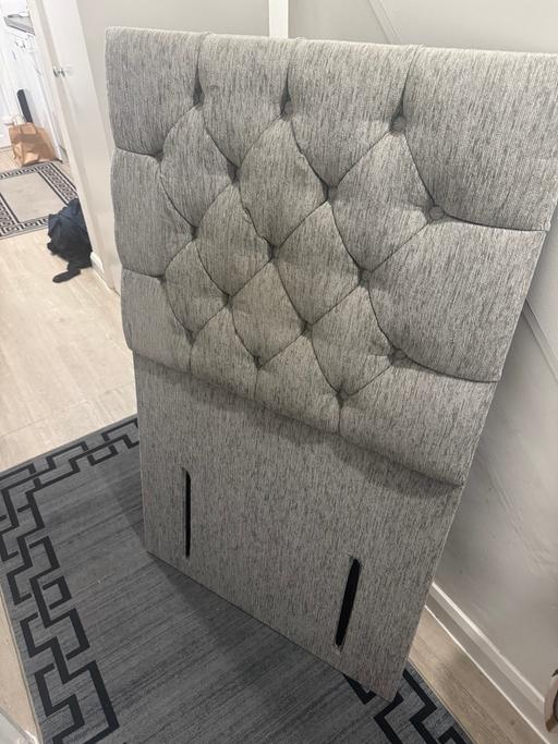  — Grey upholstered headboard