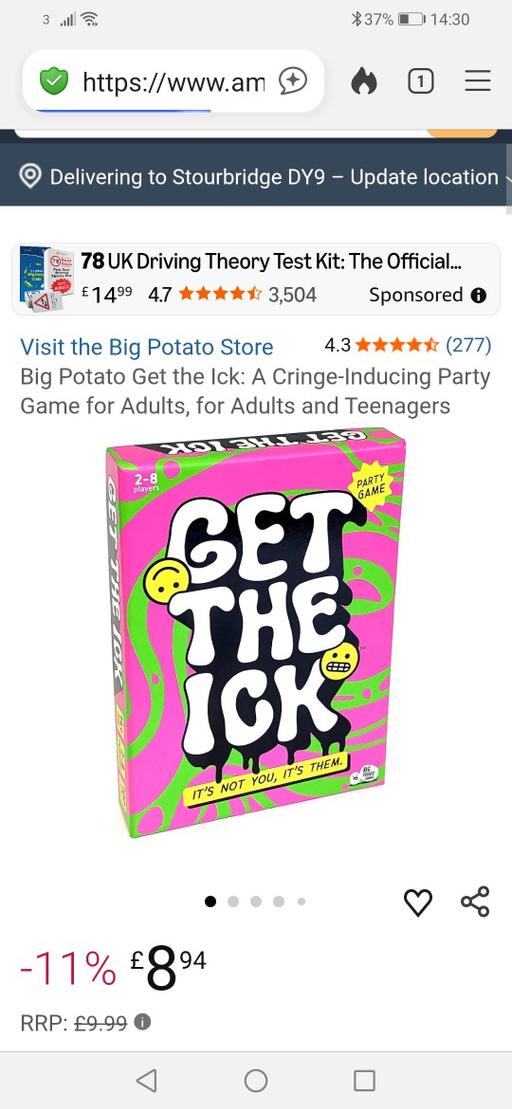  — New get the ICK game adults & teens