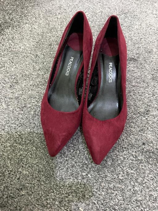  — peacocks Burgundy Pointed-Toe Court Shoes