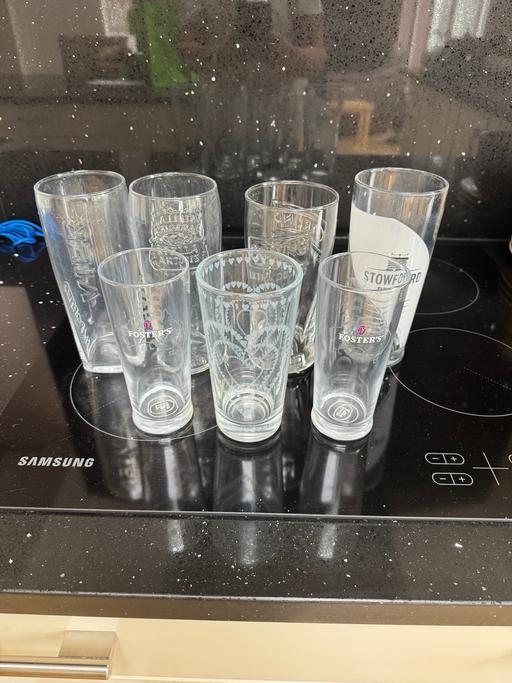  — 4 pint & 3 half pint glasses
