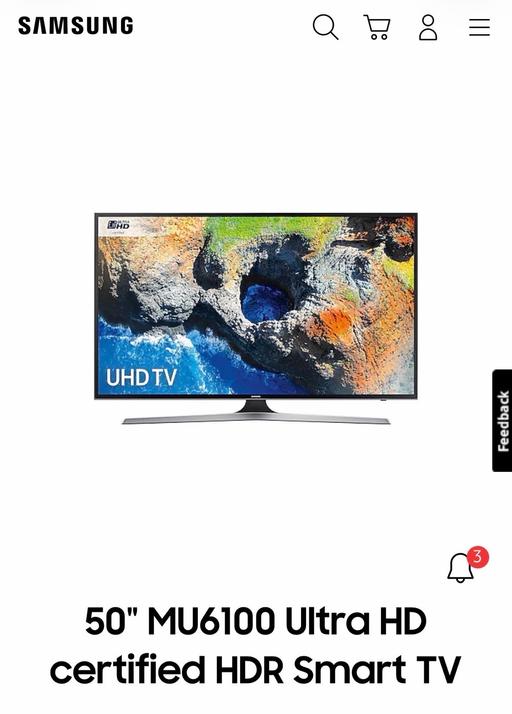  — Samsung 50” 4K UHD Smart TV – UE50RU7470U
