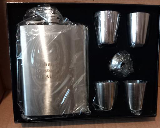 — Aladdin Stainless Steel Hip Flask Set