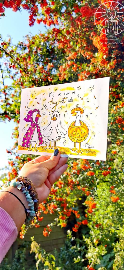  — 🪿 Silly Geese Watercolour Postcard