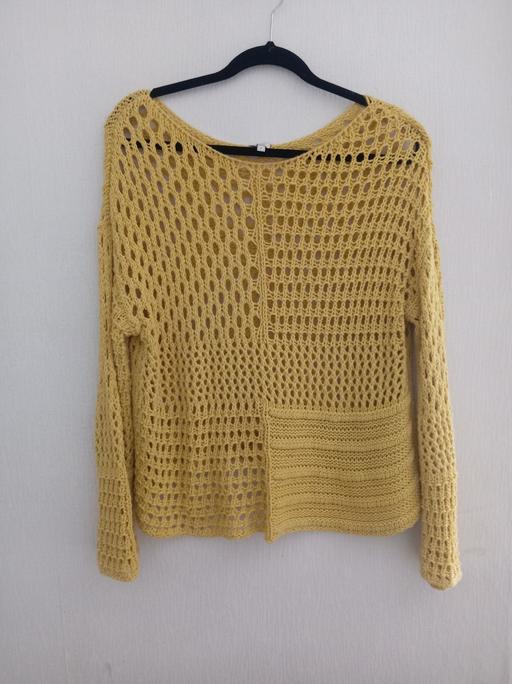  — River Island mustard yellow open-knit jumper