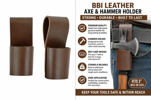  — Black Brown Round Leather Hammer Axe Holder