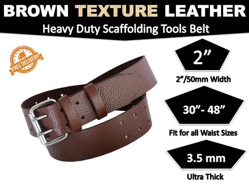  — 2" BROWN LEATHER TOOL BELT FOR SCAFFOLDERS