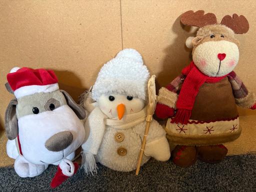  — Dog, Snowman & Reindeer soft toys