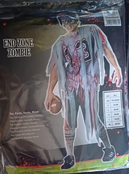  — Mans end zone zombie costume size M/L. New