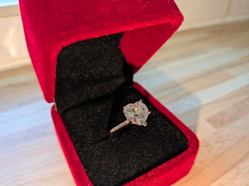  — Silver Brilliant Cut Heart Stone Ring