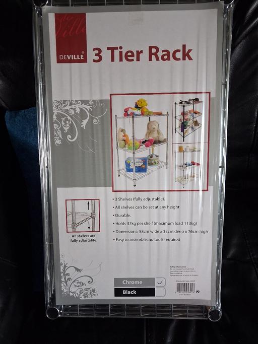  — 3 tier chrome adjustable shelves brand new an