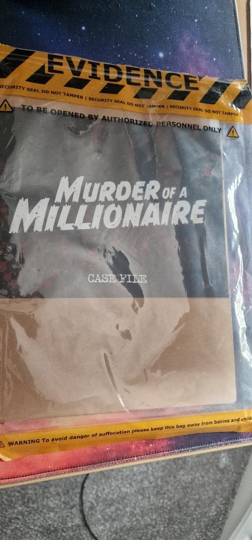  — Novelty murder case file game