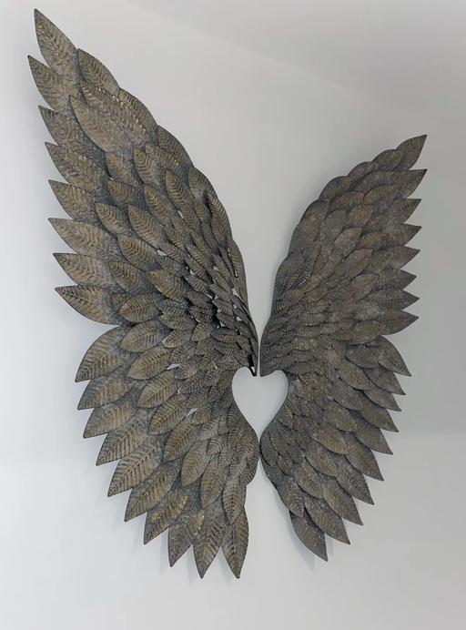  — Pair of Large Grey Feather Effect Angel Wings