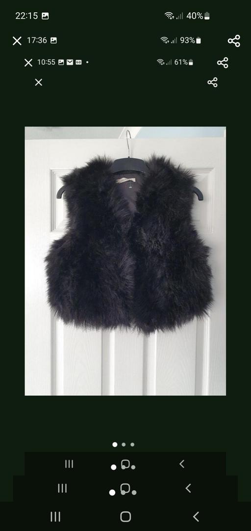  — ladies black fur waistcoat NEW