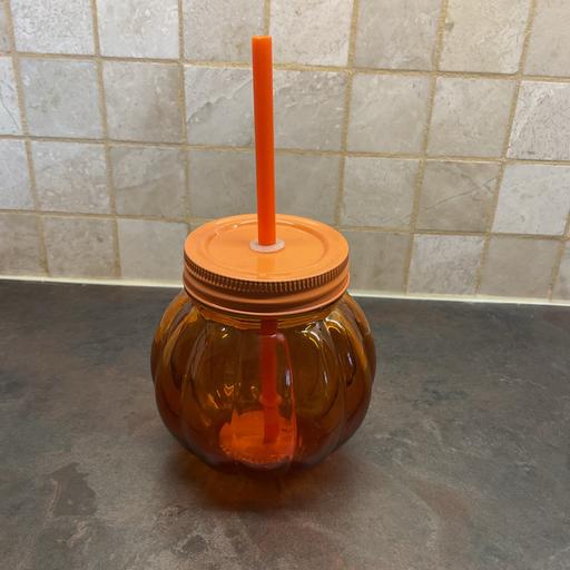  — Pumpkin Shaped Glass Mason Jar