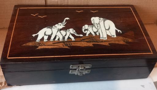  — Vintage Indian Marquetry Wood storage box