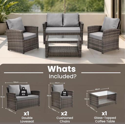  — 4 Seater Rattan Garden Conservatory Patio