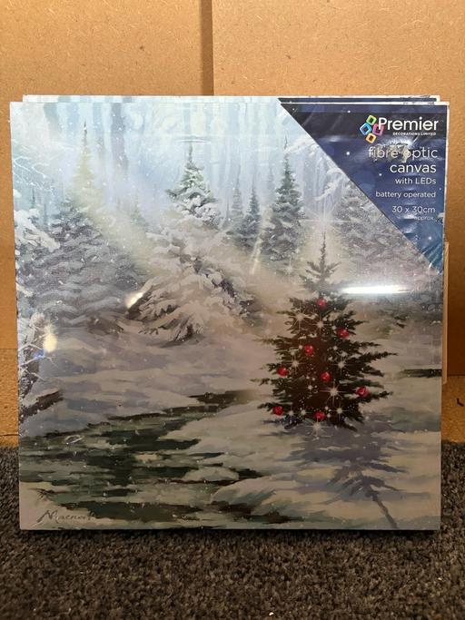  — LED Snowy Christmas Canvas